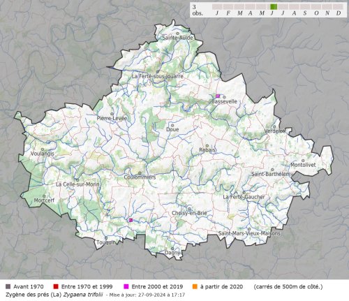 répartition en Brie des Morin - Zygaena trifolii